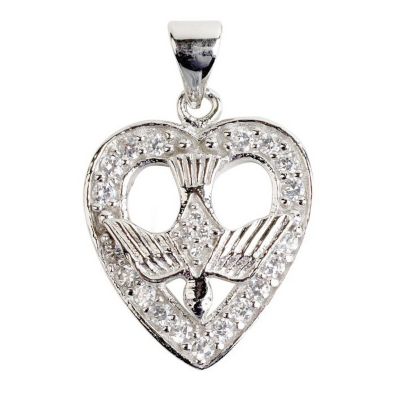 Cailin sterling silver & cubic zirconia heart pendant - Product number 1110268