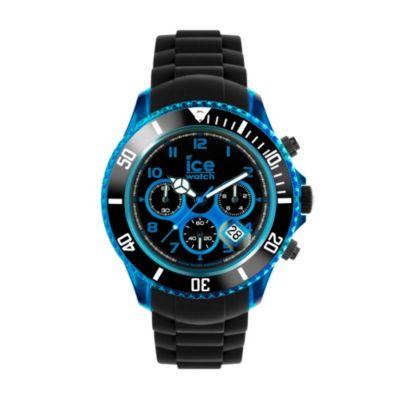 Ice-Watch Men's Big Black & Blue Silicone Strap Watch - Product number 1110586