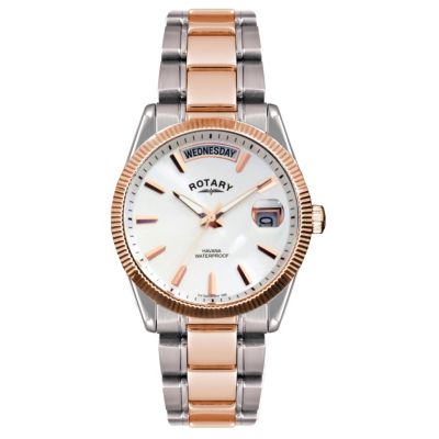 Rotary men's white dial two colour bracelet watch - Product number 1110713