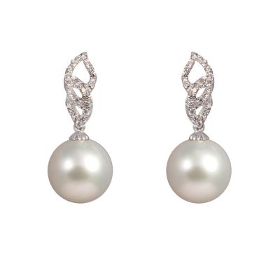 Yoko London 18ct white gold South Sea pearl diamond earrings - Product number 1113488