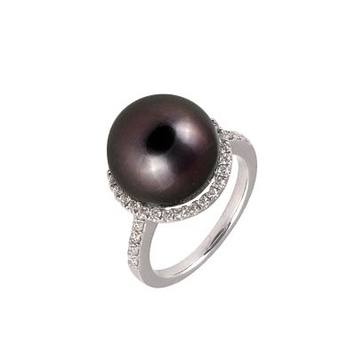 Yoko London 18ct white gold Tahitian pearl & diamond ring - Product number 1113704