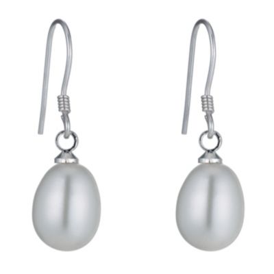 Sterling Silver Cultured Freshwater Pearl Drop Earrings