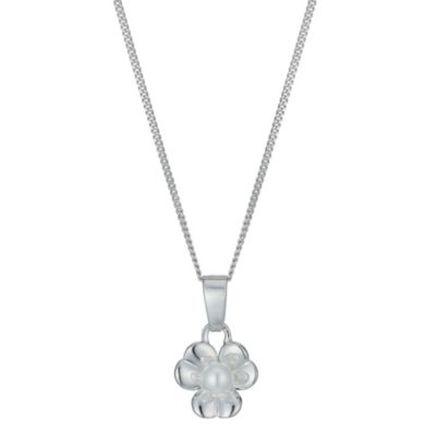 Sterling Silver Freshwater Pearl Flower Pendant