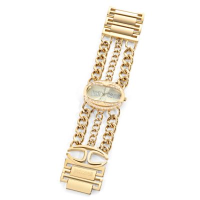 Just Cavalli Ladies' Oval Gold-Plated Chain Watch - Product number 1115278