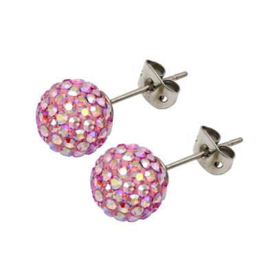 Tresor Paris Blush 10mm pink crystal stud earrings - Product number 1126652