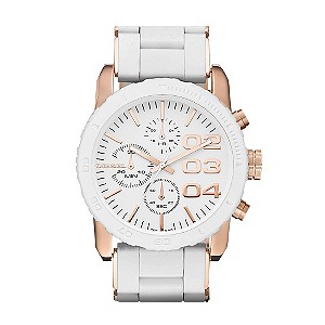 Diesel Ladies' White & Rose Gold Tone Bracelet Watch