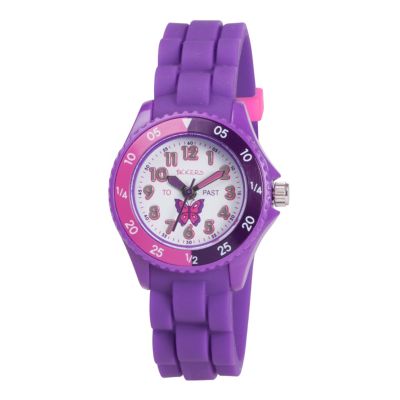 Tikkers Children's Purple Butterfly Silicone Strap Watch - Product number 1133551