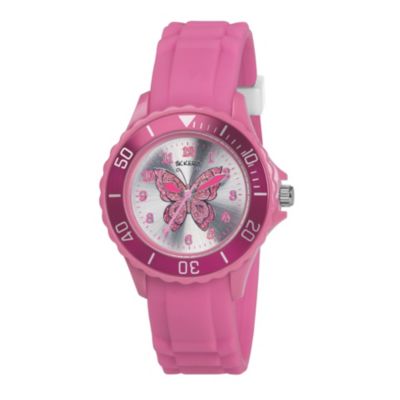 Tikkers Children's Pink Butterfly Silicone Strap Watch - Product number 1133586