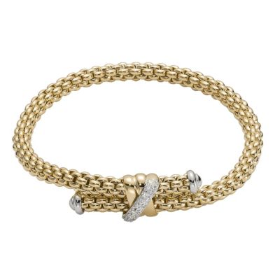 Fope Flex' It Solo 18ct yellow gold diamond bracelet - Product number 1134485