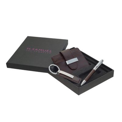 Men's Brown Pen, Keyring & Credit Card Holder Set - Product number 1134981