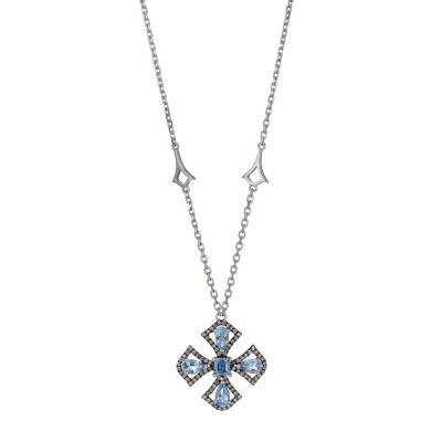 Badgley Mischka champagne diamond & blue topaz necklace - Product number 1140256