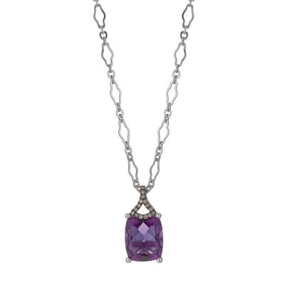 Badgley Mischka champagne diamond & amethyst pendant - Product number 1140302