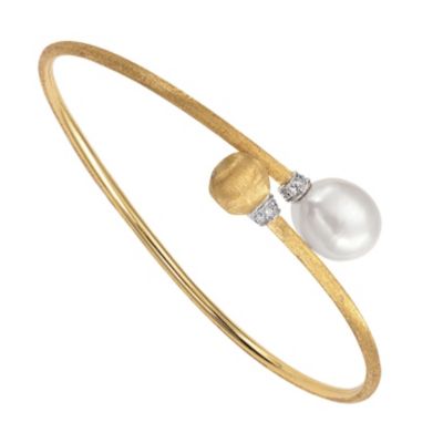 Marco Bicego Africa 18ct yellow gold pearl diamond bangle - Product number 1142860