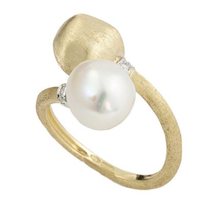 Marco Bicego Africa 18ct yellow gold pearl diamond ring - Product number 1142933
