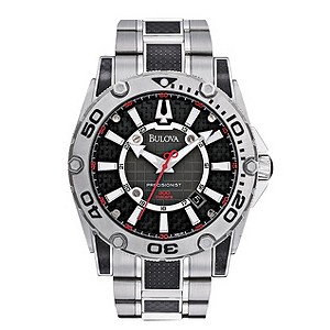 Bulova Precisionist Men's Steel & Black Carbon Fibre WatchBulova Precisionist Men's Steel & Black Ca