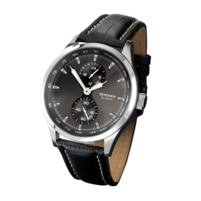 Sekonda Men's Alloy Black Leather Strap Watch - Product number 1150073