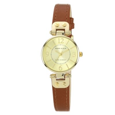 Anne Klein Ladies' Rose Gold Tone Brown Leather Strap Watch - Product number 1153919