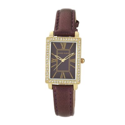 Anne Klein Ladies' Gold Tone Purple Leather Strap Watch - Product number 1154230