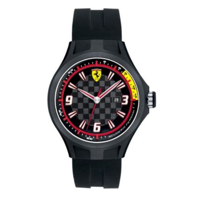 Ferrari Scuderia Men's Black 44mm Silicone Strap Watch - Product number 1171356