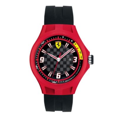 Ferrari Scuderia Men's Red Ion-Plated Black Strap Watch - Product number 1171364