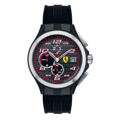 Ferrari Scuderia Men's Black Ion-Plated Silicone Strap Watch - Product number 1174134
