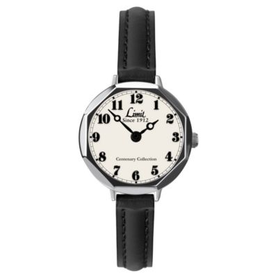 Limit Ladies' White Dial Black Leather Strap Watch - Product number 1210378