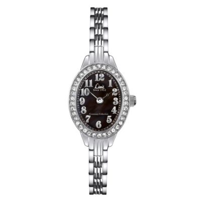 Limit Ladies' Oval Stone Set Silver Tone Bracelet Watch - Product number 1210432