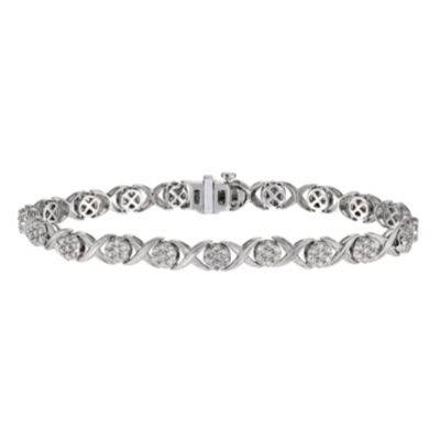 9ct white gold 2 carat diamond kiss bracelet - Product number 1212508