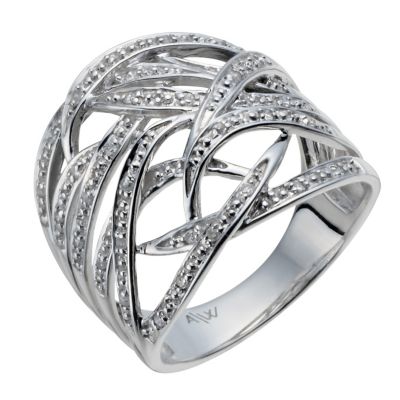 Amanda Wakeley sterling silver 12 point diamond tattoo ring - Product number 1213687