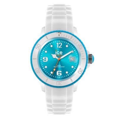 Ice-Watch Ladies' Turquoise Dial White Silicone Strap Watch - Product number 1220497