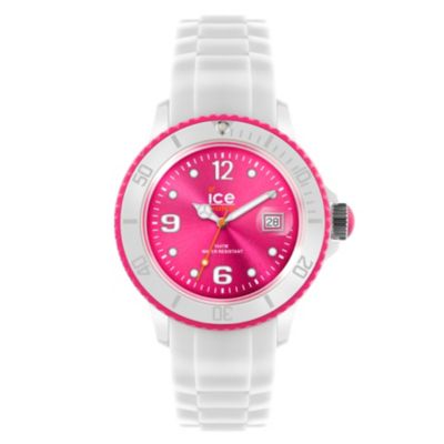 Ice-Watch Ladies' Pink Dial White Silicone Strap Watch - Product number 1220500
