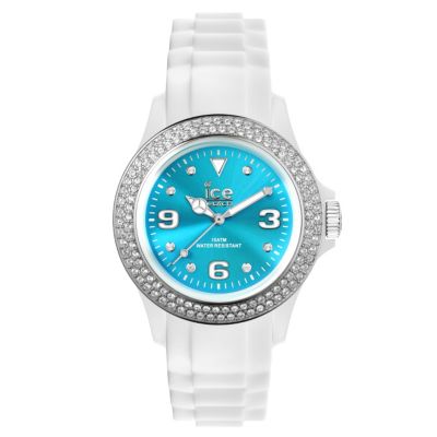 Ice-Watch Ladies' Stone Set Turquoise & White Strap Watch - Product number 1220632