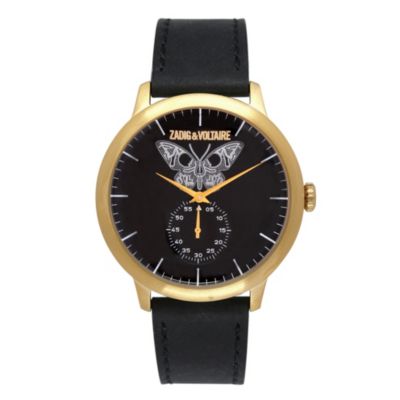 Zadig & Voltaire Ladies' Butterfly Black Leather Strap Watch - Product number 1232304