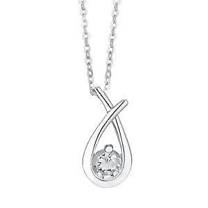 Silver Rhodium-Plated Cubic Zirconia Mini Love Knot Pendant