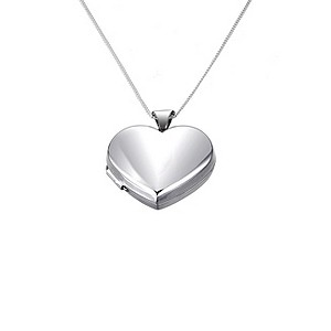Silver Rhodium-Plated 21mm Heart Locket