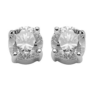 Silver Rhodium-Plated 5mm Cubic Zirconia Stud Earrings