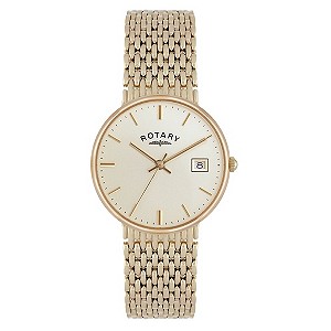 Rotary 9ct Gold Champagne Dial Bracelet Watch