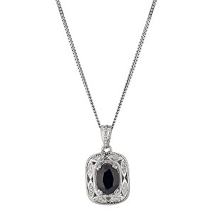 Sterling Silver Sapphire & Diamond Vintage Pendant