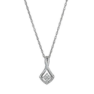 Sterling Silver & Diamond Drop Pendant