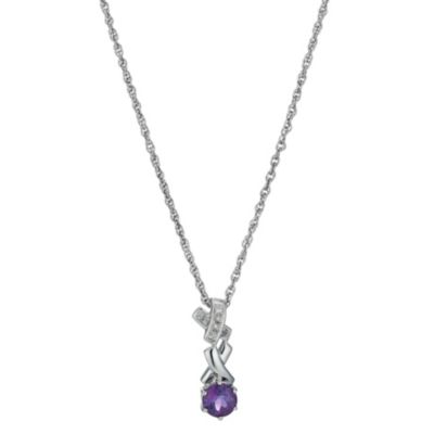 Kiss Silver & Amethyst Pendant