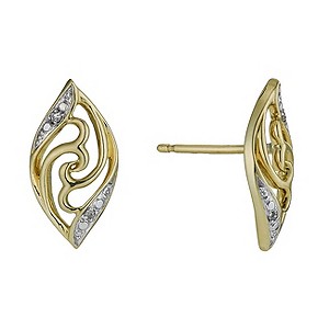 9ct Gold Diamond Filigree Earrings