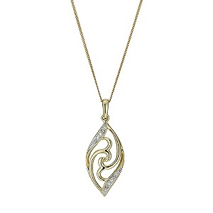 9ct Gold Diamond Filigree Pendant