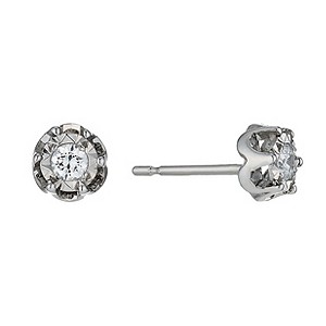 Illusion Set Solitaire Stud Earrings