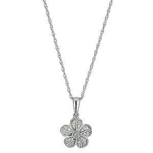 Sterling Silver Flower Cluster Pendant