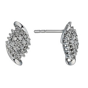 9ct White Gold 1/3 Carat Diamond Cluster Stud Earrings