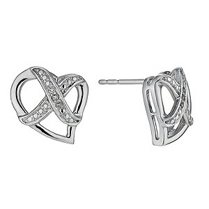 Kiss Silver Diamond Heart EarringsKiss Silver Diamond Heart Earrings