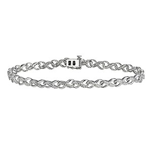 Kiss Collection Silver And Diamond Bracelet
