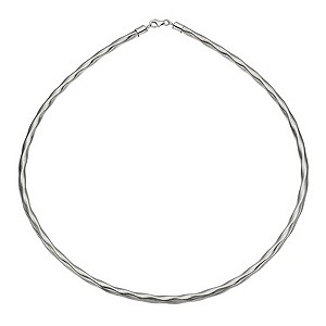 9ct White Gold Twisted Necklace