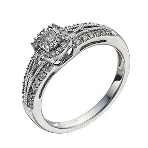 9ct White Gold 1/4 Carat Diamond Illusion Solitaire Ring9ct White Gold 1/4 Carat Diamond Illusion So