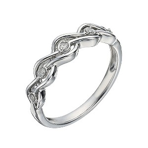 Sterling Silver & Diamond Wavy Eternity Ring